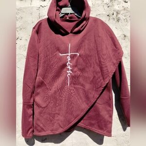"FAITH" HOODED PULLOVER.  SZ 2XL